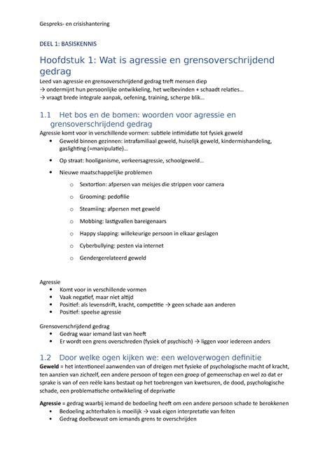 Samenvatting Crisishantering Deel Basiskennis Hoofdstuk Wat Is