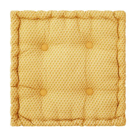 Coussin De Sol Carr Coton X Cm Otto Jaune Ocre D Co Textile