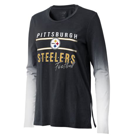 Pittsburgh Steelers Women S Erin Andrews Dip Dye Long Sleeve T Shirt