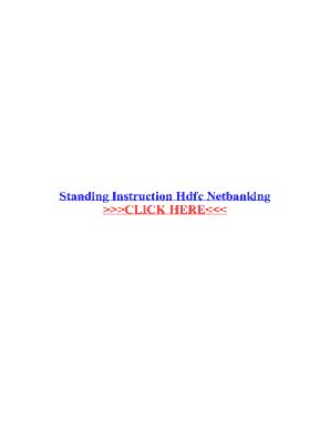 Fillable Online Standing Instruction Hdfc Netbanking Fax Email Print