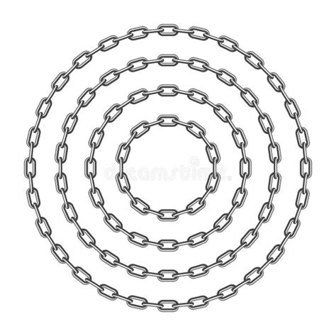 Round Chain Frame Circle Chains Border Stock Illustration