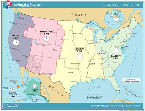 United States Time Zones Map | Carte des fuseaux horaires, Fuseau ...