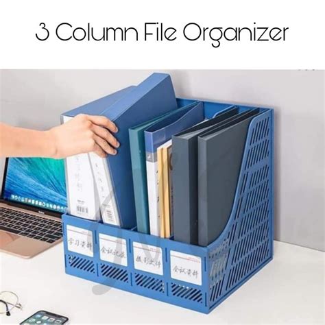 Three Column File Data Storage Rack Office Supplies File Box Triple