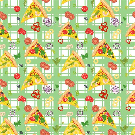 Seamless background with pizza slices and ingredients. 15697899 Vector Art at Vecteezy