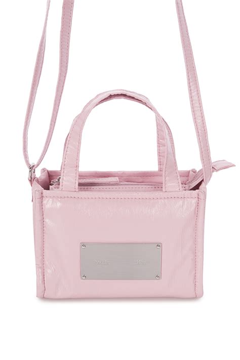 Two Way Mini Padding Tote Bag In Light Pink Matinkim