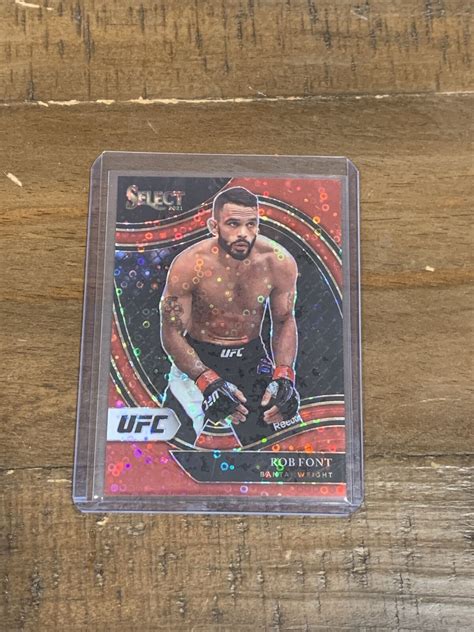 ROB FONT 2021 Panini UFC Select Red Disco Octagonside 292 Prizm 199