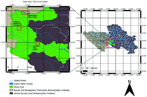 (Right) Map of Bosnia and Herzegovina and Serbia with overall study ...