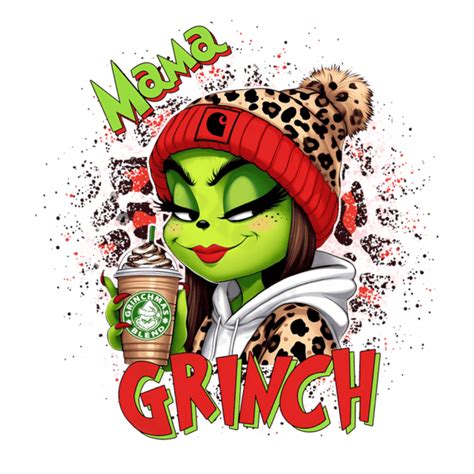 Red Leopard Mama Grinch Christmas SVG Wiki SVG