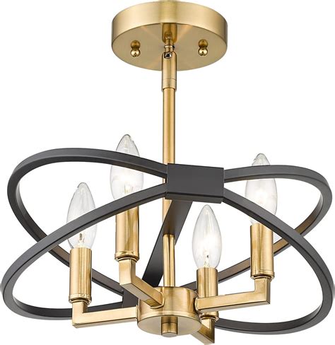 Emliviar Modern Farmhouse Ceiling Light Fixture 4 Light Semi Flush