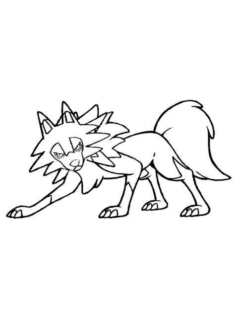 Lycanroc Pokemon Coloring Pages Free Printable