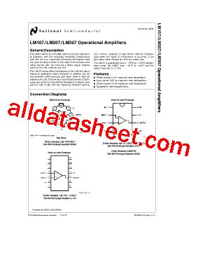 LM107 Datasheet PDF National Semiconductor TI