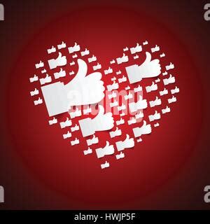 Thumbs Up And Heart Icon On Transparent Background Social Network