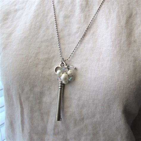 Repurposed Silver Skeleton Key Necklace By Retreauxgirl On Etsy 25 00