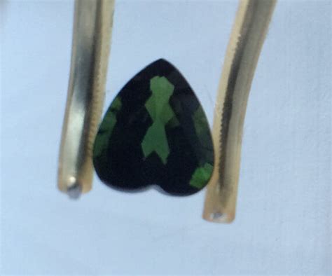 Lab Created Dark Green Tourmaline 152 Heart Cubic Zirconia Cz Natural And Synthetic