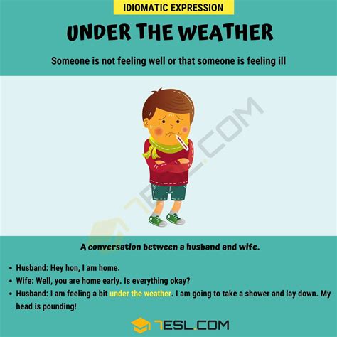 Under The Weather Meaning With Helpful Example Sentences • 7esl