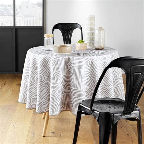 Nappe Ronde Anti Tache 180 Cm Pandore Blanche Linge De Table Eminza