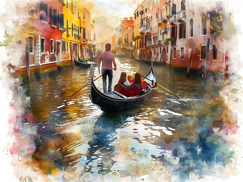 Premium Photo Couples Enjoying A Romantic Gondola Ride In Venice