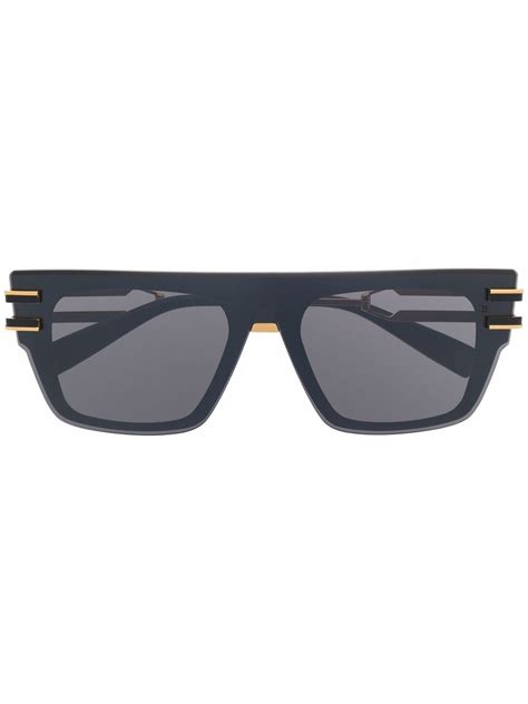 Balmain Eyewear Square Frame Tinted Sunglasses Farfetch