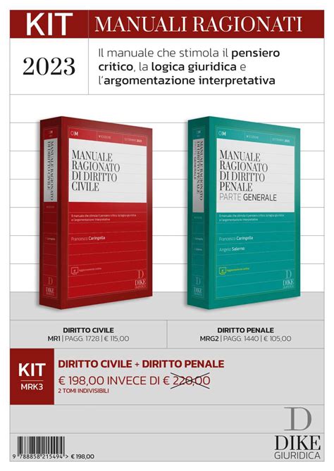 Manuali Ragionati KIT Diritto Civile Diritto Penale MRK3 Dike