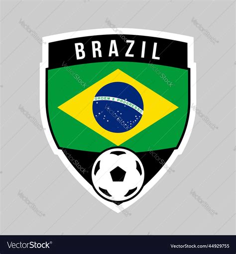 Brazil Shield Team Badge For Football Tournament Vector Image