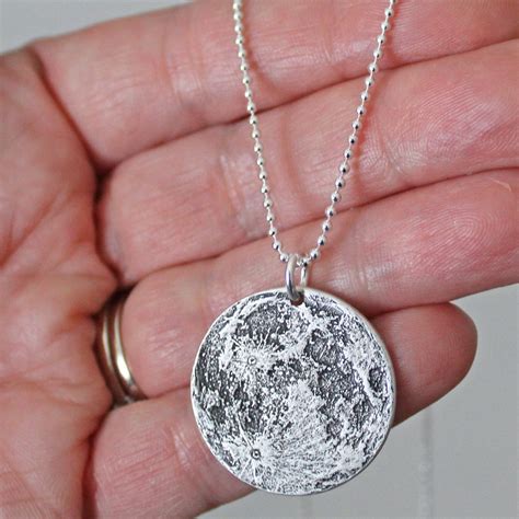 Sterling Silver Moon Charm Moon Necklace Moon Charm Love Etsy