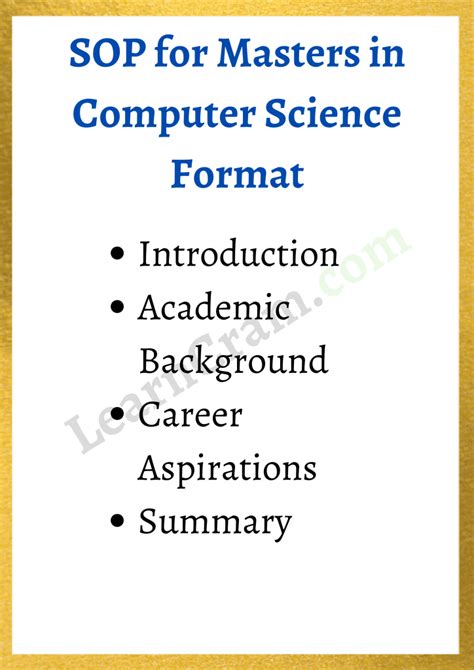 Sample Sop For Ms In Cs Format Guidelines Mistakes To Avoid Tips