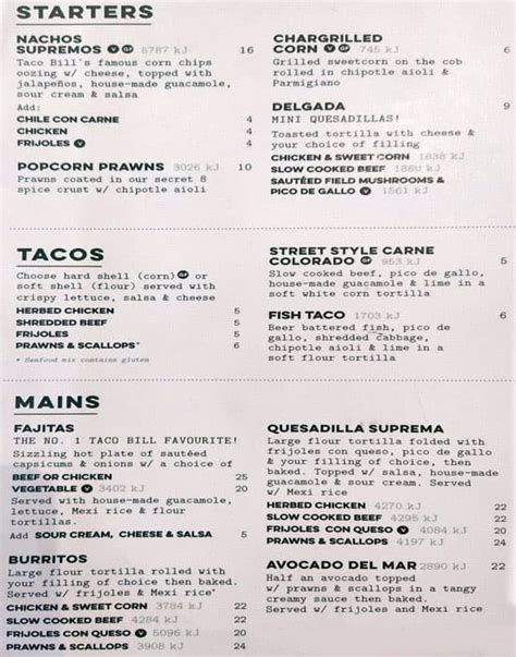 Taco Bill Menu, Menu for Taco Bill, Greensborough, Melbourne ...