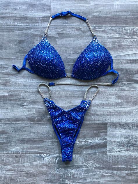 Competition Wellness Bikini Royal Blues Ombré Bikinis Etsy