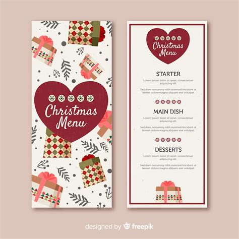 Free Vector Decorative Christmas Menu Template