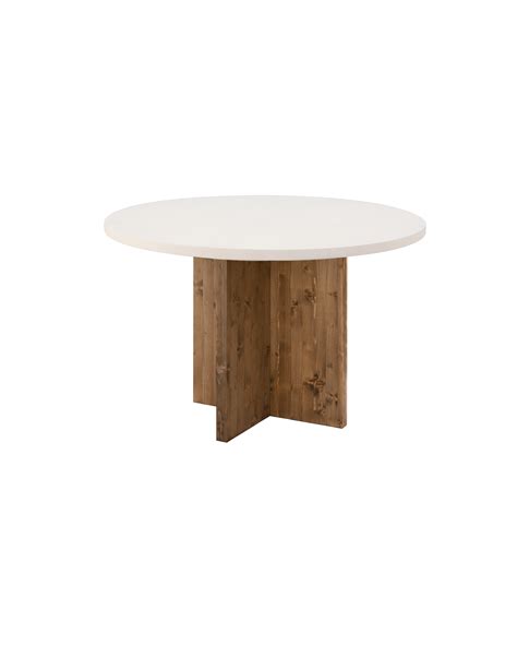 Table De Salle Manger Ronde En Bois Massif De Sapin Decowood Avec Un