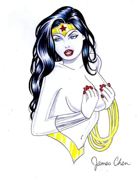 Wonder Woman Original Comic Art Color Sketch 018 By Comic Artist James