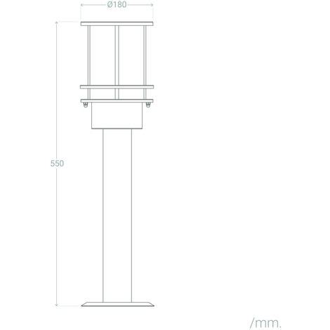 Lampioncino Per Esterni Superficie Cm Acciaio Inox Antara Nero