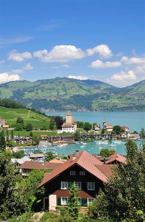 Spiez,Lake Thun,Switzerland Stock Photo - Image of switzerland, castle ...