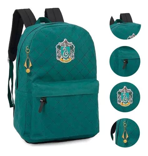 Mochila Bolsa Escolar Sonserina Viagem Harry Potter Hogwarts Cor Verde