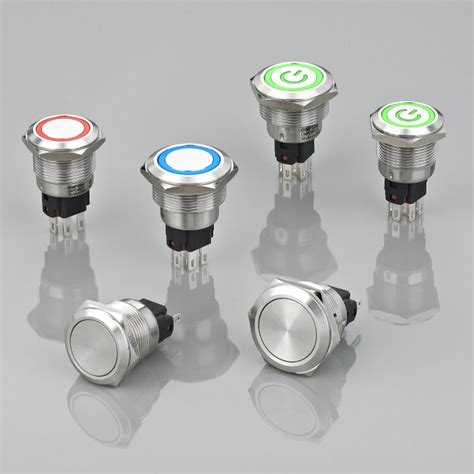 Onpow Metal Illuminated Push Button Switch Momentary Water Proof 12mm