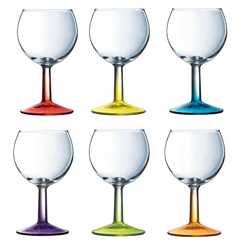 Luminarc 6 verres à vin à pied French Brasserie Crazy Colors 19 cl