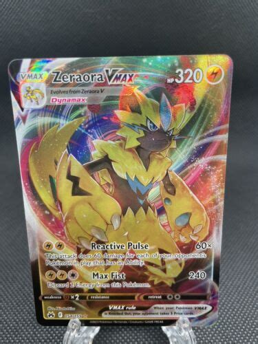 Pok Mon Tcg Zeraora Vmax Crown Zenith Holo Ultra Rare Ebay