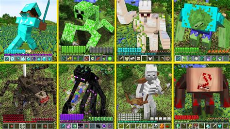 Minecraft Mutant Mobs Became GIANT Battle Vs Zombie Army And Villagers