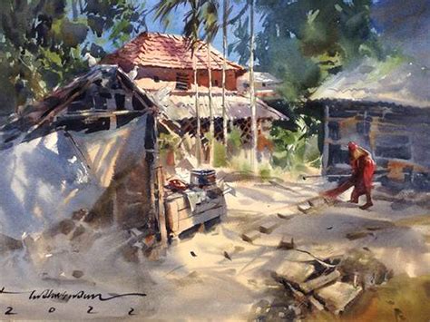 The Rural Kingdom Watercolor Painting By Madhusudan Das Exotic