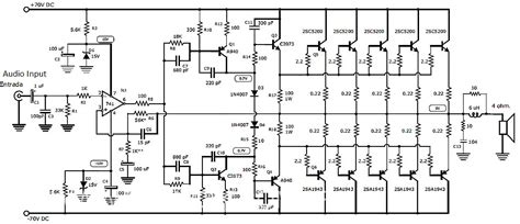 200 Watts Power Amplifier Circuit Diagram