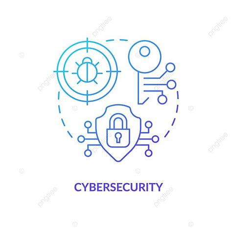 Cybersecurity Blue Gradient Concept Icon Vulnerability Round Linear