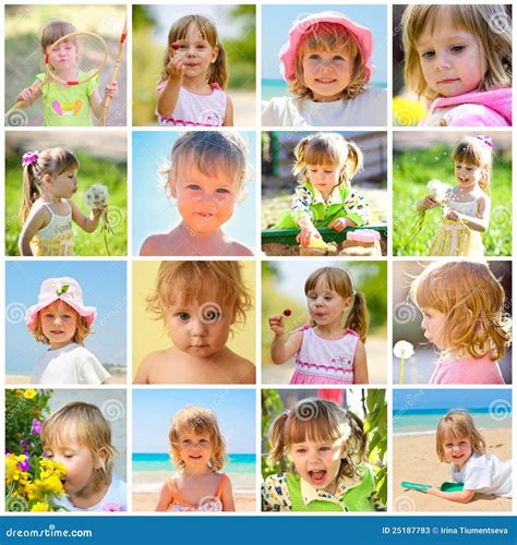 Children Collage Stock Image Image Of Beautiful Nature 25187783