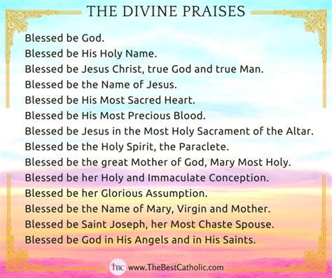 The Divine Praises – The Best Catholic