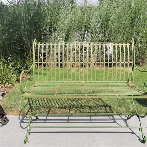 Wrought Iron Garden Bench - Etsy