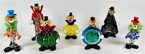 At Auction Murano Art Glass Clowns