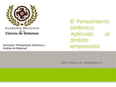 PDF El Pensamiento Sistémico Aplicado al ámbito empresarial El