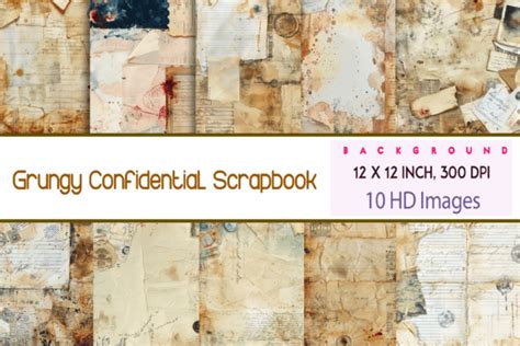 Grungy Confidential Scrapbook Page Graphic By Design Hut · Creative Fabrica