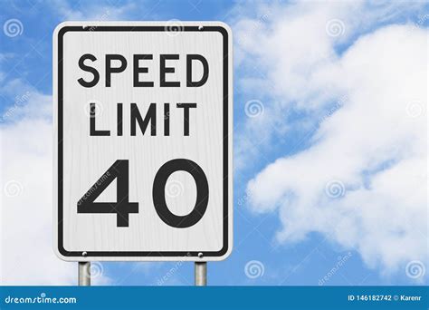 US 40 mph Speed Limit sign stock photo. Image of miles - 146182742