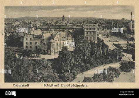 Darmstadt Hessen Schloss Und Ernst Ludwig Platz Stock Photo Alamy