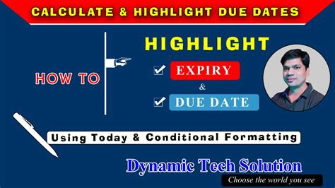 How To Highlight Due Dates In Excel Expired And Upcoming Due Dates